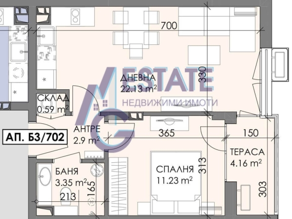 Двустаен апартамент в Бургас, Меден рудник - зона В - 60 кв.м за 1100 €/кв.м - Снимка #1