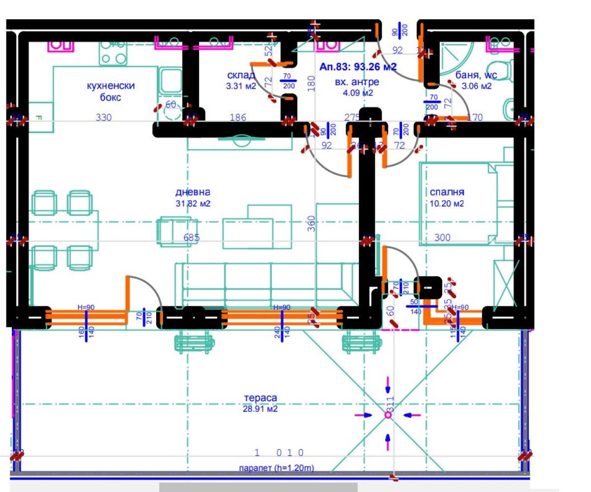 Двустаен апартамент в Бургас, Меден рудник - зона Д - 106 кв.м за 798 €/кв.м - Снимка #1