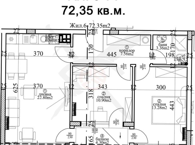Тристаен апартамент в Варна, Гръцка махала - 98 кв.м за 1607 €/кв.м - Снимка #1