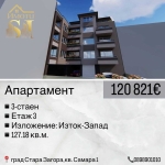 Тристаен апартамент в Стара Загора, Самара 1 - 128 кв.м за 481 €/кв.м - Снимка #1