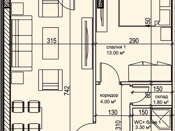 Двустаен апартамент в Пловдив, Кършияка - 68 кв.м за 1600 €/кв.м - Снимка #1
