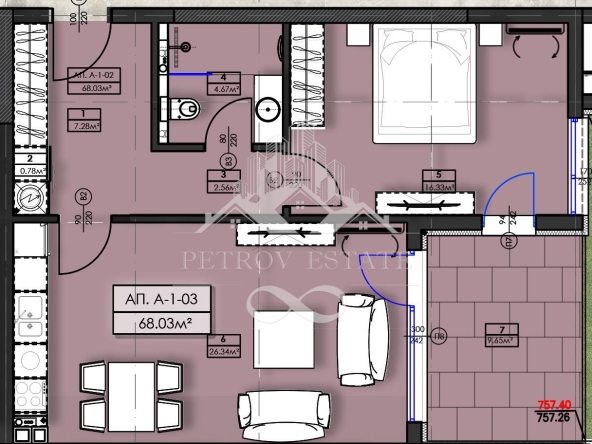 Двустаен апартамент в Велинград - 78 кв.м за 901 €/кв.м - Снимка #1