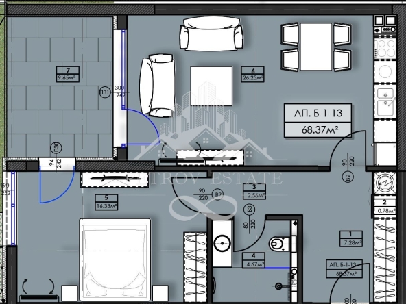 Двустаен апартамент в Велинград - 78 кв.м за 905 €/кв.м - Снимка #1