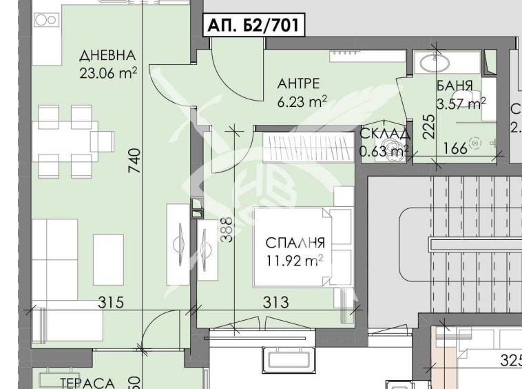 Двустаен апартамент в Бургас, Меден рудник - зона А - 58 кв.м за 1018 €/кв.м - Снимка #1
