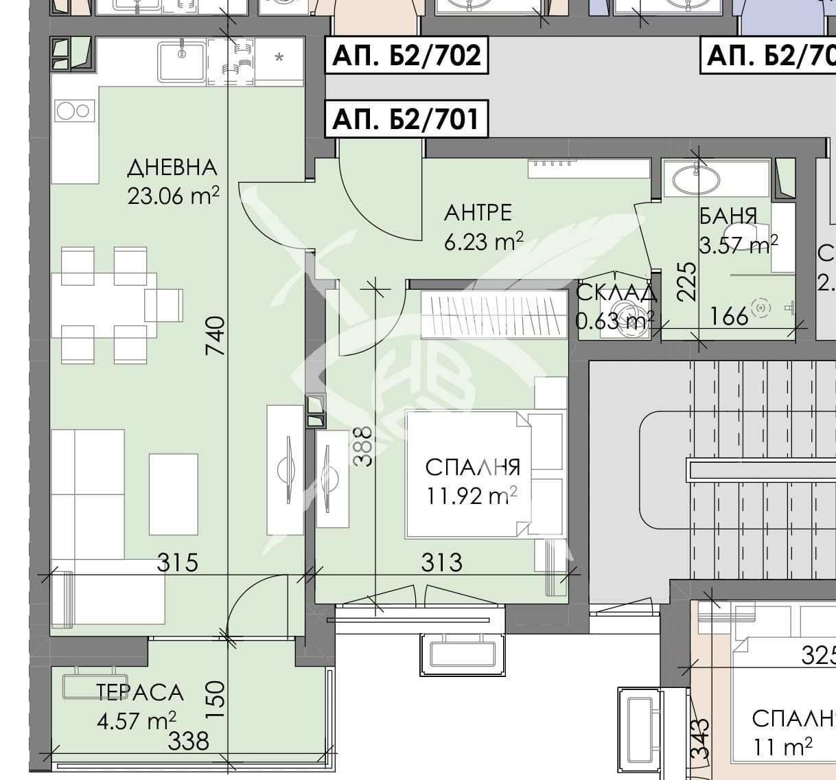 Двустаен апартамент в Бургас, Меден рудник - зона А - 58 кв.м за 1018 €/кв.м - Снимка #1