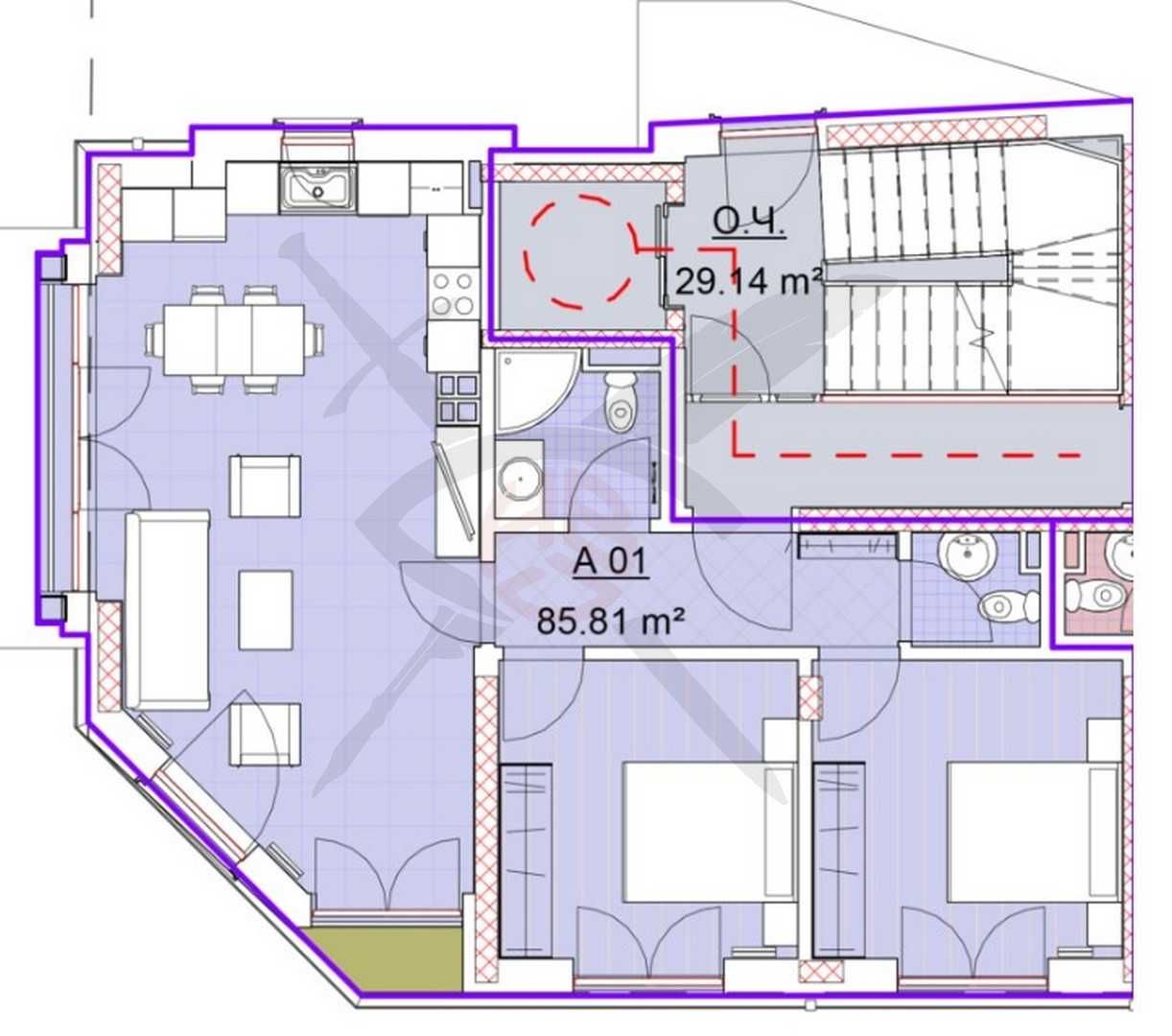 Тристаен апартамент в София, Манастирски ливади - 109 кв.м за 1003 €/кв.м - Снимка #1