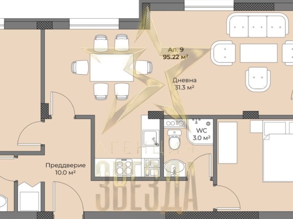 Тристаен апартамент в Пловдив, Остромила - 106 кв.м за 542 €/кв.м - Снимка #1