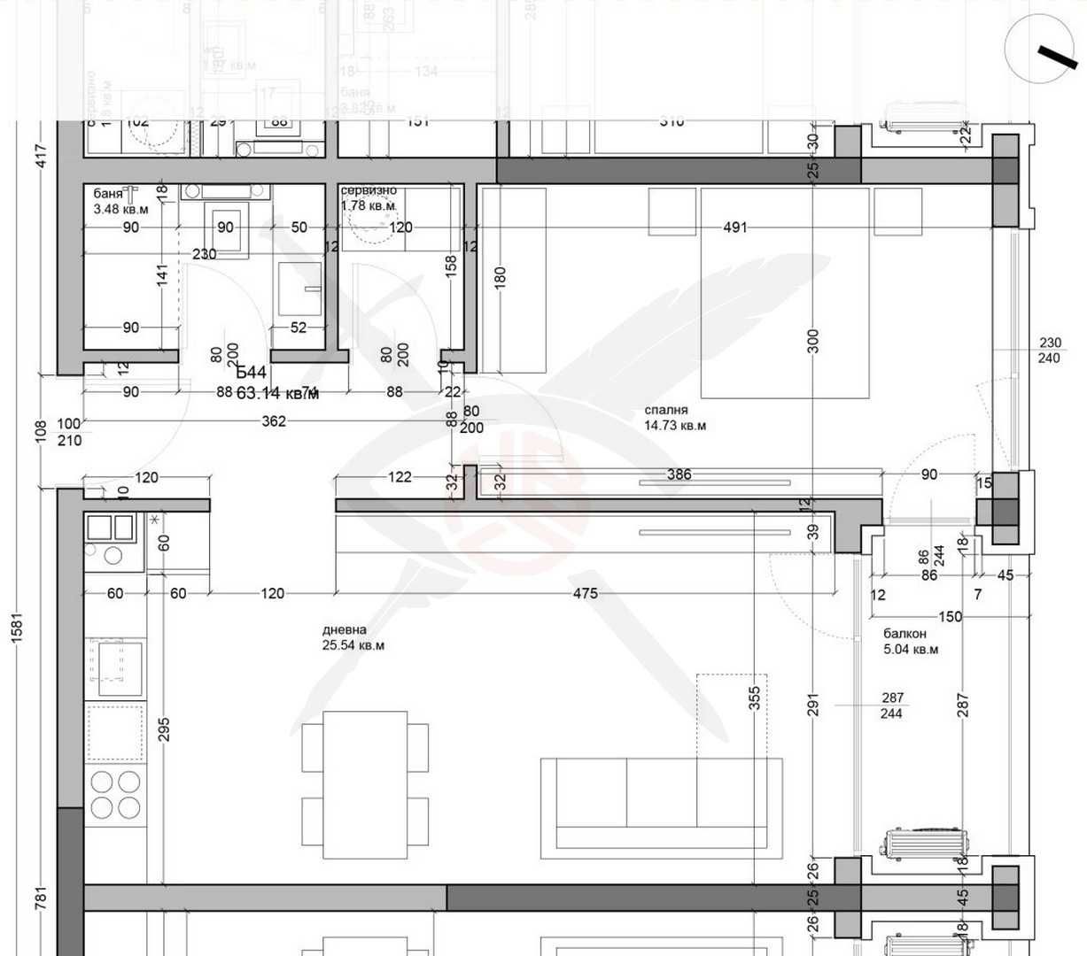 Двустаен апартамент в Варна, Аспарухово - 74 кв.м за 1061 €/кв.м - Снимка #1