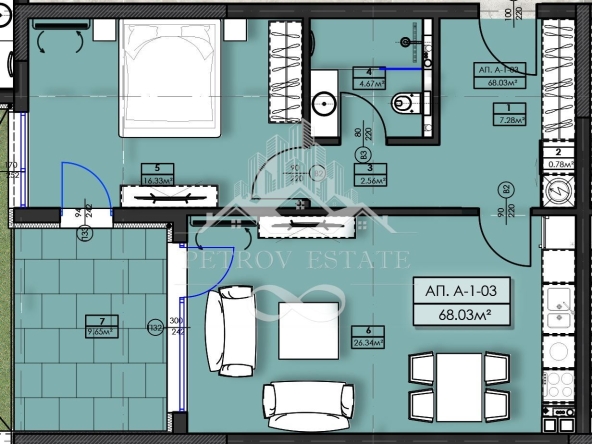 Двустаен апартамент в Велинград - 78 кв.м за 459 €/кв.м - Снимка #1
