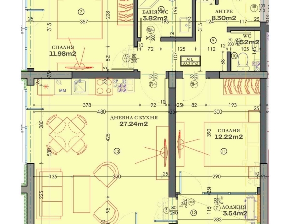 Тристаен апартамент в Пловдив, Тракия - 98 кв.м за 1252 €/кв.м - Снимка #1