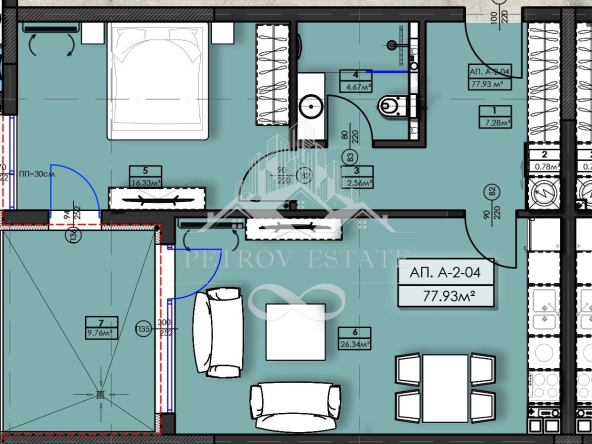 Двустаен апартамент в Велинград - 89 кв.м за 513 €/кв.м - Снимка #1