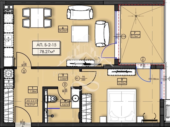 Двустаен апартамент в Велинград - 90 кв.м за 509 €/кв.м - Снимка #1