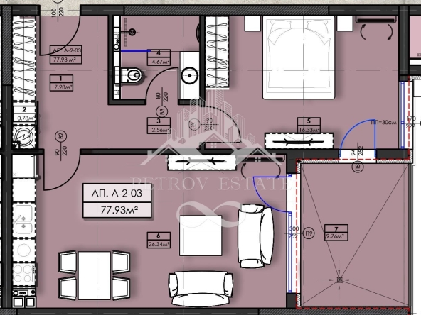 Двустаен апартамент в Велинград - 89 кв.м за 513 €/кв.м - Снимка #1