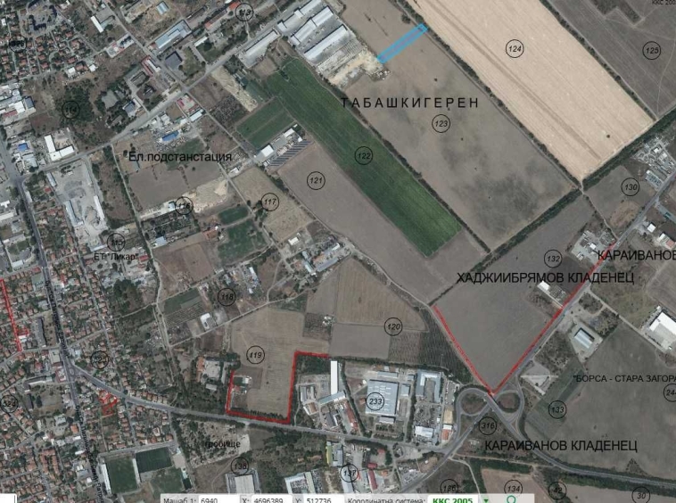 Парцел в Стара Загора, Кольо Ганчев - 3722 кв.м за 20 €/кв.м - Снимка #1