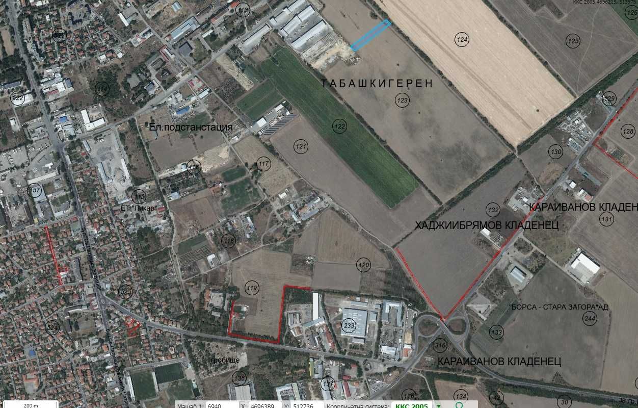 Парцел в Стара Загора, Кольо Ганчев - 3722 кв.м за 20 €/кв.м - Снимка #1