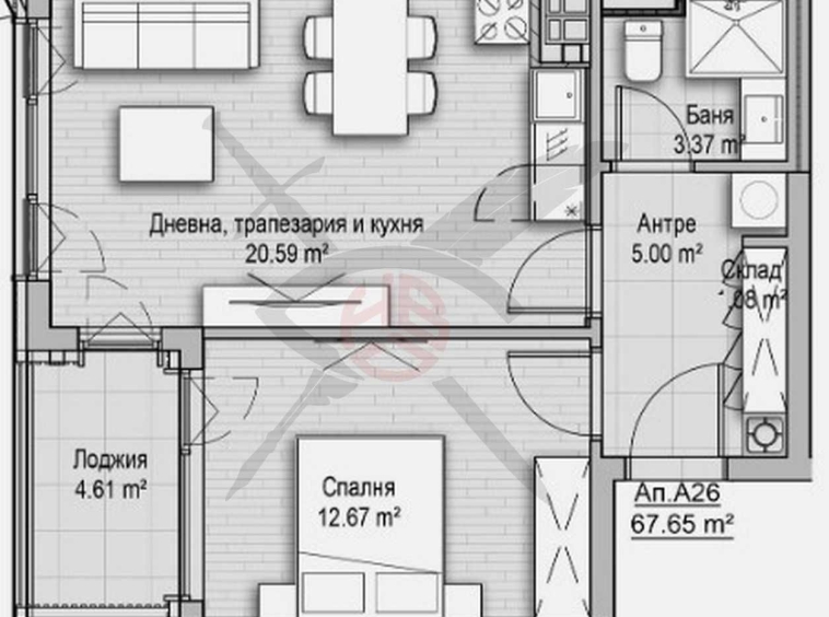 Двустаен апартамент в София, Хладилника - 68 кв.м за 2103 €/кв.м - Снимка #1