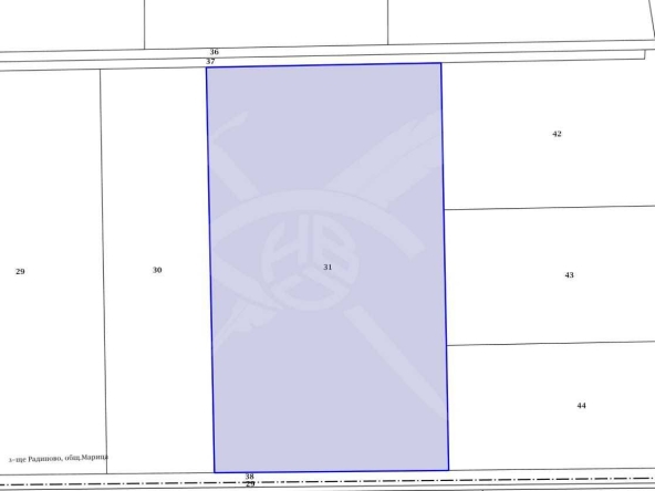 Парцел в с. Радиново, Област Пловдив - 15802 кв.м за 10 €/кв.м - Снимка #1