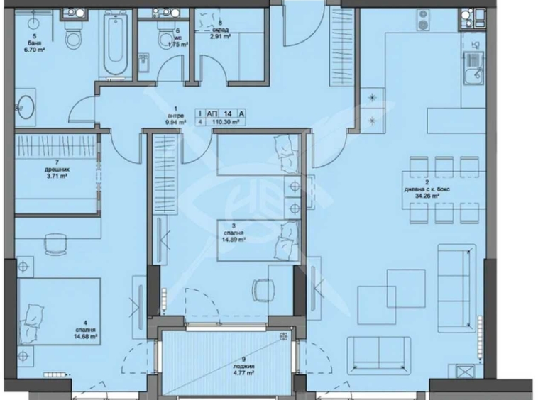 Тристаен апартамент в София, Кръстова вада - 131 кв.м за 2728 €/кв.м - Снимка #1