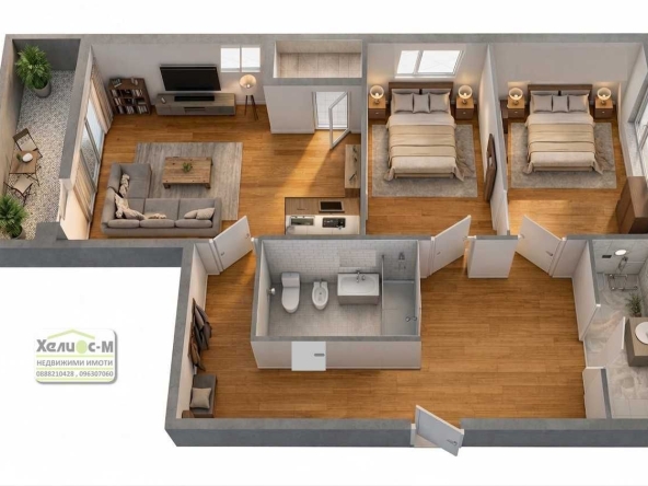 Тристаен апартамент в Монтана, Широк център - 100 кв.м за 725 €/кв.м - Снимка #1