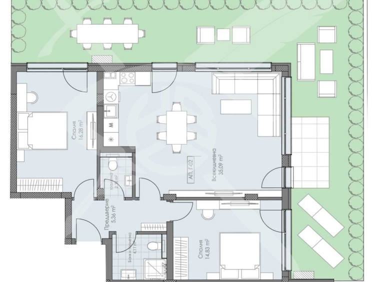 Тристаен апартамент в Пловдив, Остромила - 105 кв.м за 1486 €/кв.м - Снимка #1