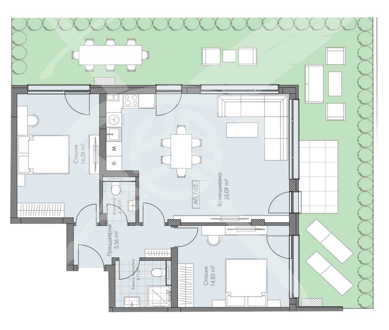 Тристаен апартамент в Пловдив, Остромила - 105 кв.м за 1486 €/кв.м - Снимка #1