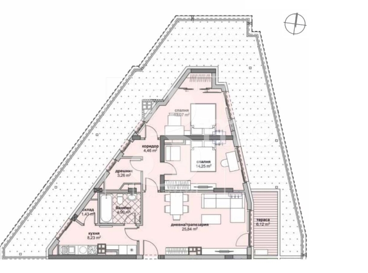 Тристаен апартамент в София, Люлин 6 - 122 кв.м за 1754 €/кв.м - Снимка #1