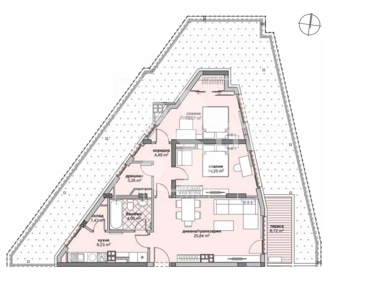 Тристаен апартамент в София, Люлин 6 - 122 кв.м за 1754 €/кв.м - Снимка #1