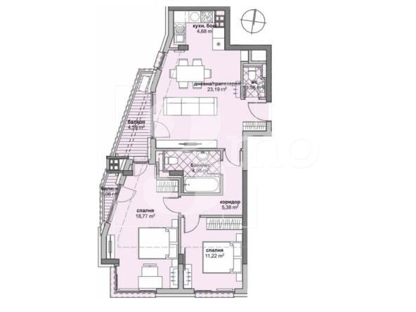 Тристаен апартамент в София, Люлин 6 - 108 кв.м за 1423 €/кв.м - Снимка #1