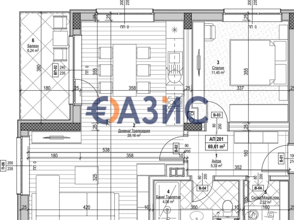 Двустаен апартамент в Несебър - 81 кв.м за 1511 €/кв.м - Снимка #1