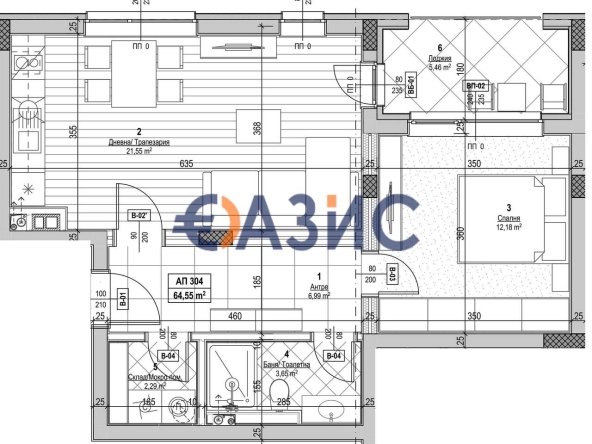 Двустаен апартамент в Несебър - 76 кв.м за 1544 €/кв.м - Снимка #1