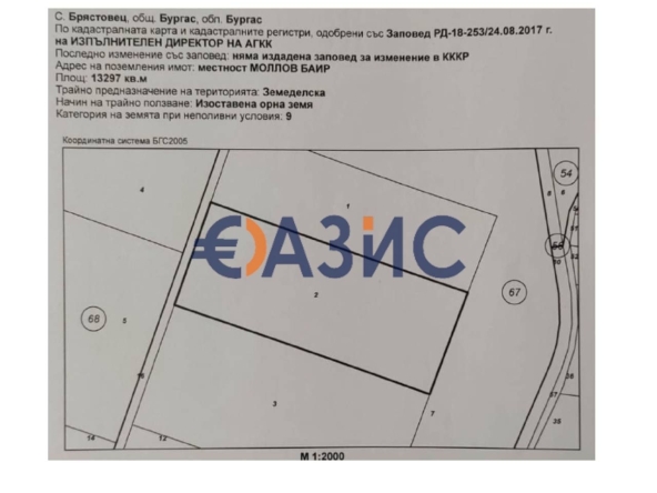 Парцел в с. Брястовец, Област Бургас - 13297 кв.м за 1 €/кв.м - Снимка #1