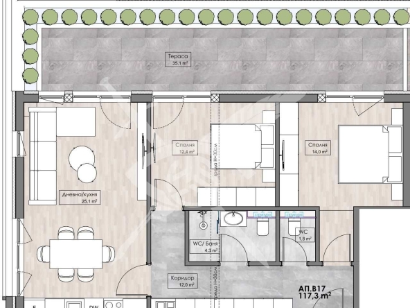 Тристаен апартамент в Пловдив, Кършияка - 127 кв.м за 552 €/кв.м - Снимка #1