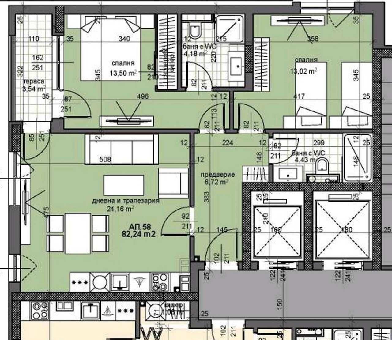 Тристаен апартамент в Пловдив, Тракия - 96 кв.м за 1240 €/кв.м - Снимка #1