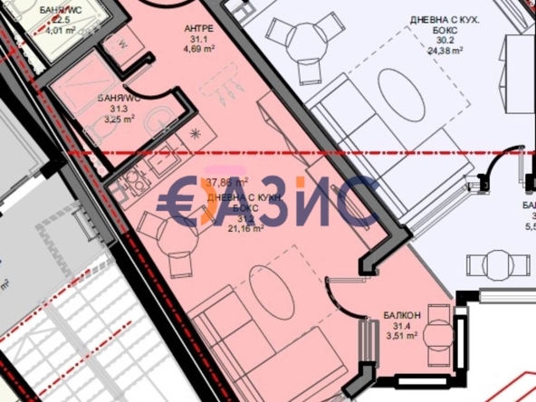 Едностаен апартамент в Поморие - 45 кв.м за 1886 €/кв.м - Снимка #1