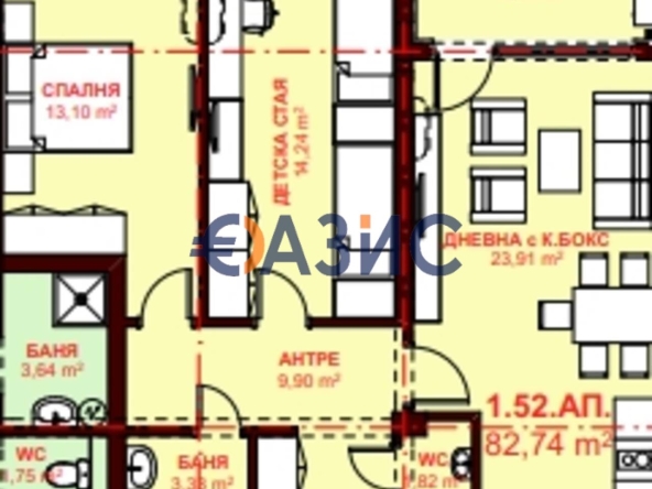 Тристаен апартамент в Свети Влас - 105 кв.м за 703 €/кв.м - Снимка #1