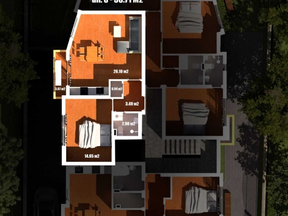 Двустаен апартамент в Благоевград, Широк център - 66 кв.м за 1100 €/кв.м - Снимка #1