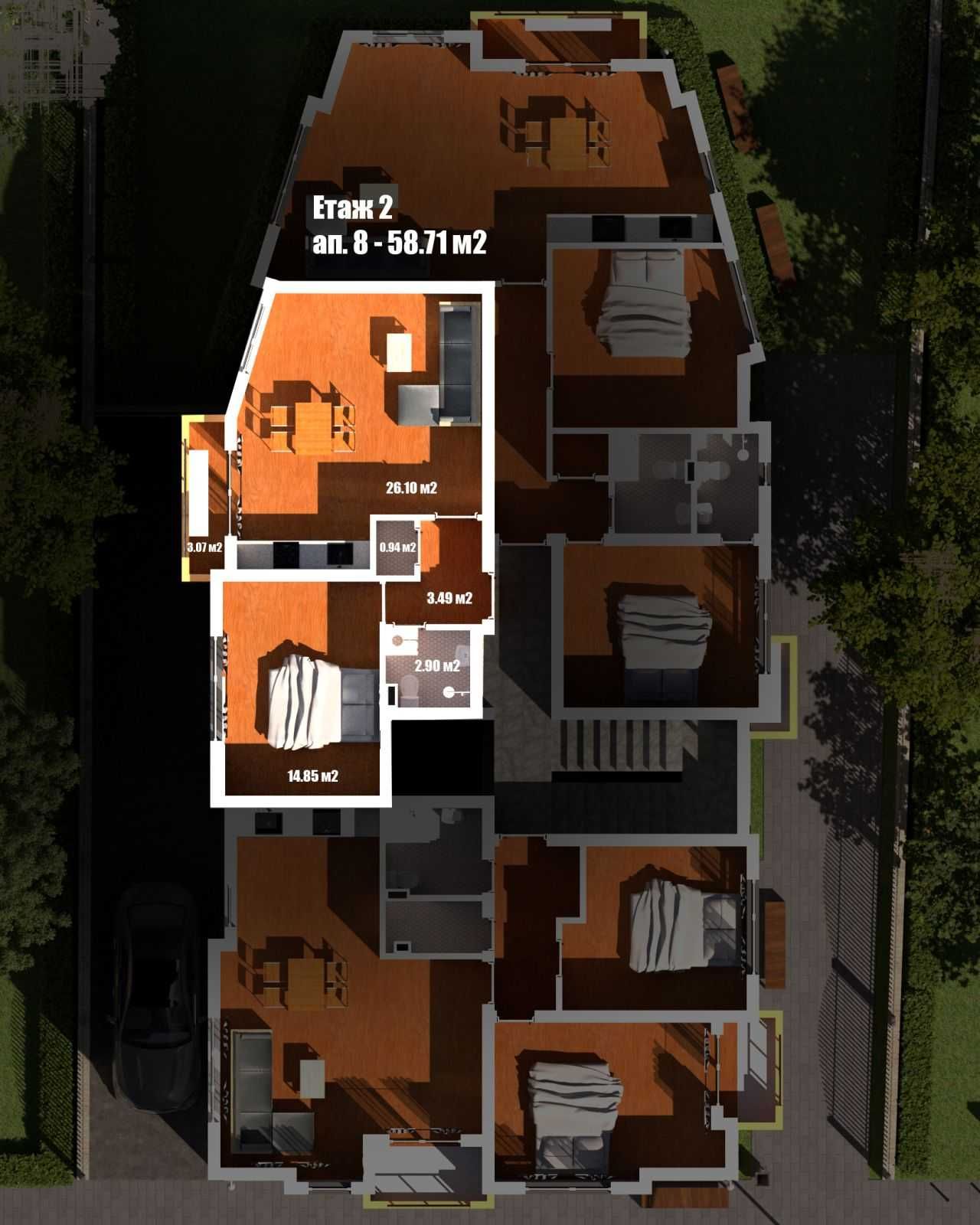 Двустаен апартамент в Благоевград, Широк център - 66 кв.м за 1100 €/кв.м - Снимка #1