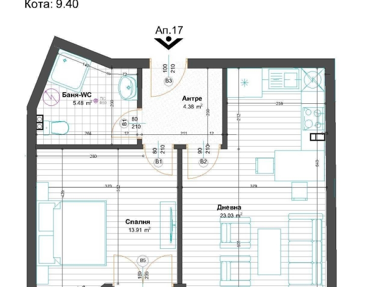Двустаен апартамент в Пловдив, Остромила - 70 кв.м за 448 €/кв.м - Снимка #1