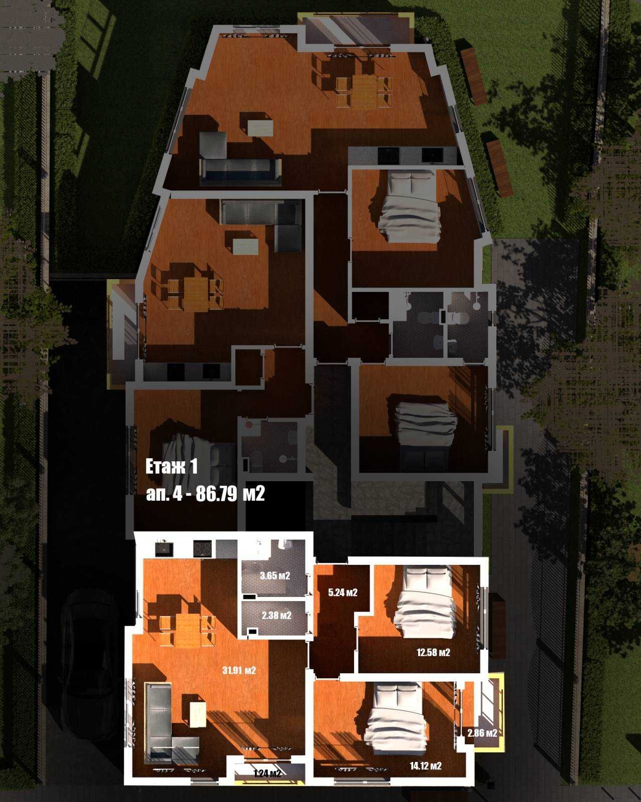 Тристаен апартамент в Благоевград, Широк център - 100 кв.м за 1070 €/кв.м - Снимка #1