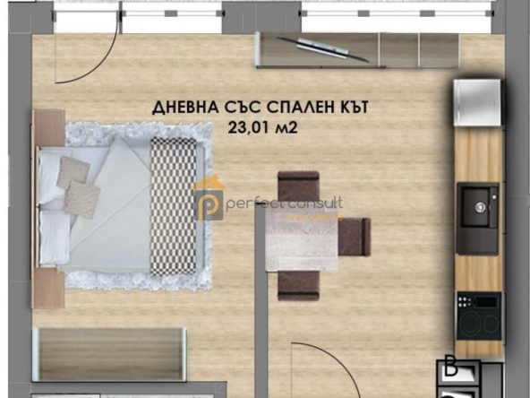 Едностаен апартамент в Пловдив, Христо Смирненски - 62 кв.м за 976 €/кв.м - Снимка #1