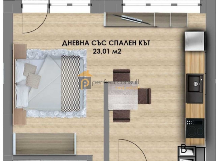 Едностаен апартамент в Пловдив, Христо Смирненски - 62 кв.м за 976 €/кв.м - Снимка #1