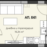 Едностаен апартамент в Пловдив, Христо Смирненски - 36 кв.м за 1389 €/кв.м - Снимка #1