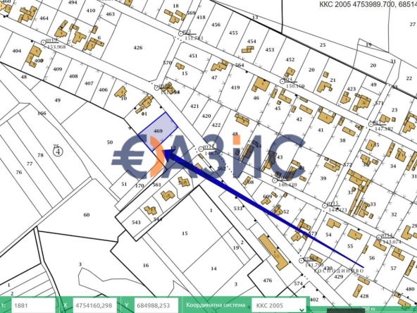 Парцел в с. Господиново, Област Варна - 1183 кв.м за 19 €/кв.м - Снимка #1