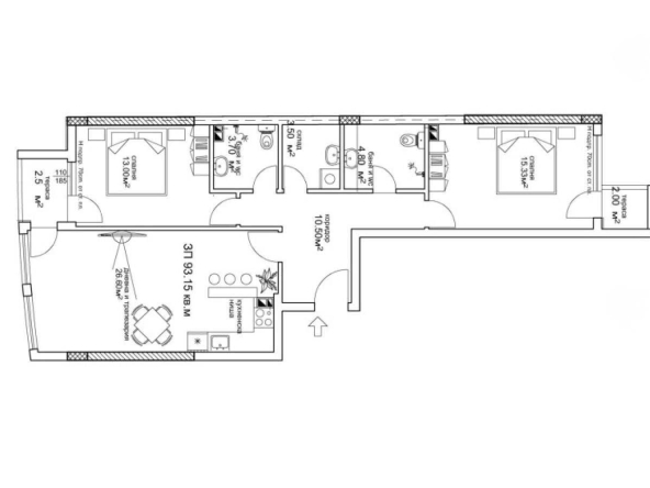 Тристаен апартамент в Пловдив, Съдийски - 115 кв.м за 657 €/кв.м - Снимка #1