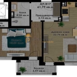 Двустаен апартамент в Пловдив, Христо Смирненски - 71 кв.м за 900 €/кв.м - Снимка #1