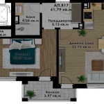 Двустаен апартамент в Пловдив, Коматево - 71 кв.м за 900 €/кв.м - Снимка #1