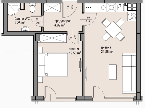 Двустаен апартамент в София, Малинова долина - 96 кв.м за 898 €/кв.м - Снимка #1
