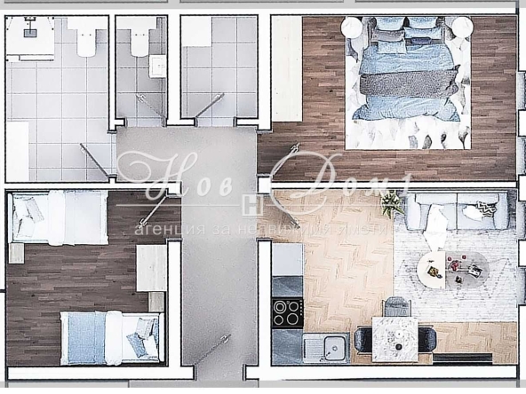 Тристаен апартамент в София, Сердика - 102 кв.м за 1574 €/кв.м - Снимка #1