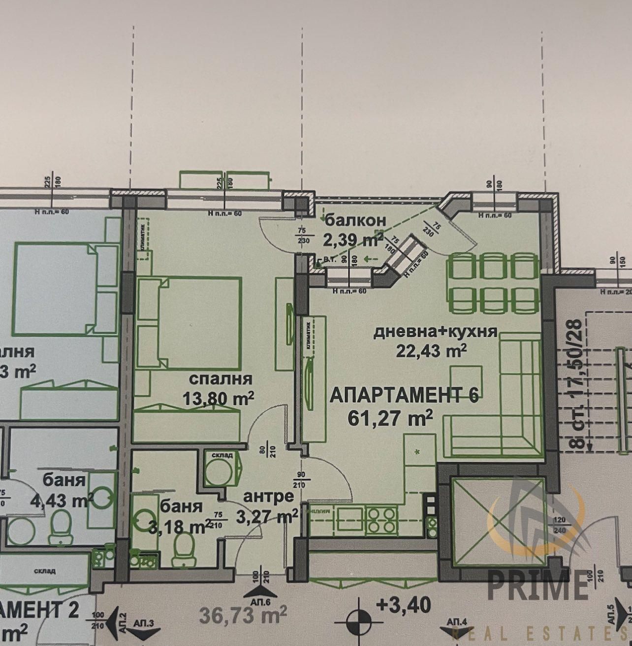 Двустаен апартамент в Бургас, Славейков - 62 кв.м за 1130 €/кв.м - Снимка #1