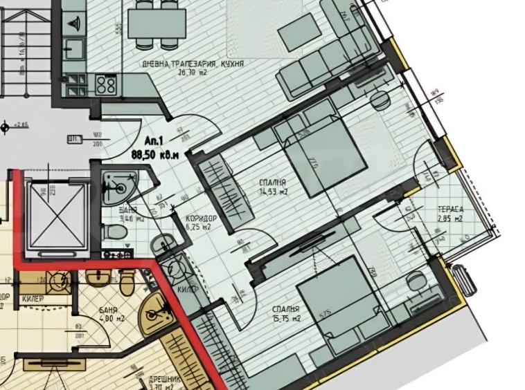 Тристаен апартамент в Пловдив, Коматево - 104 кв.м за 678 €/кв.м - Снимка #1